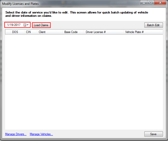 Modify Licenses and Plates in MedBatch